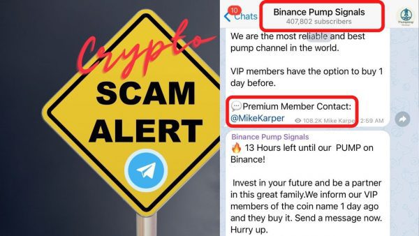 Binance Pump signals VIP @Mikekarper Telegram Crypto Scam Alert scaled | AdsMember