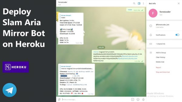 Deploy Slam Aria Telegram Mirror Bot For FREE on Heroku scaled | AdsMember