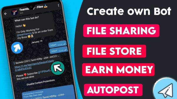 How To Create Own Telegram File Sharing Bot tamil Without scaled | AdsMember