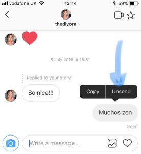 reply on specific messages in Instagram