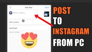 how to send post on instagram from pc or mac?