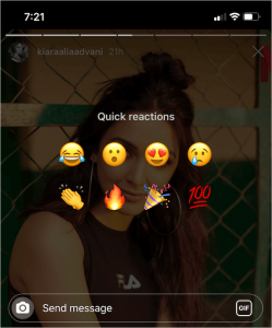 Instagram emoji reactions for direct messages